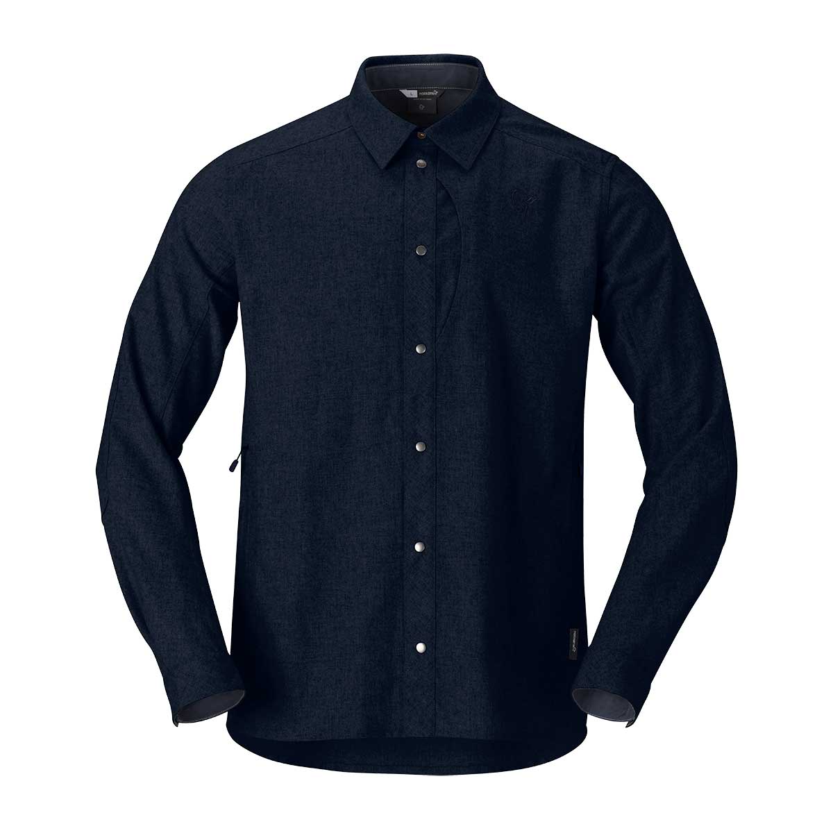 Norrona Tamok Wool Plain Shirt Men's in Indigo Night Melange